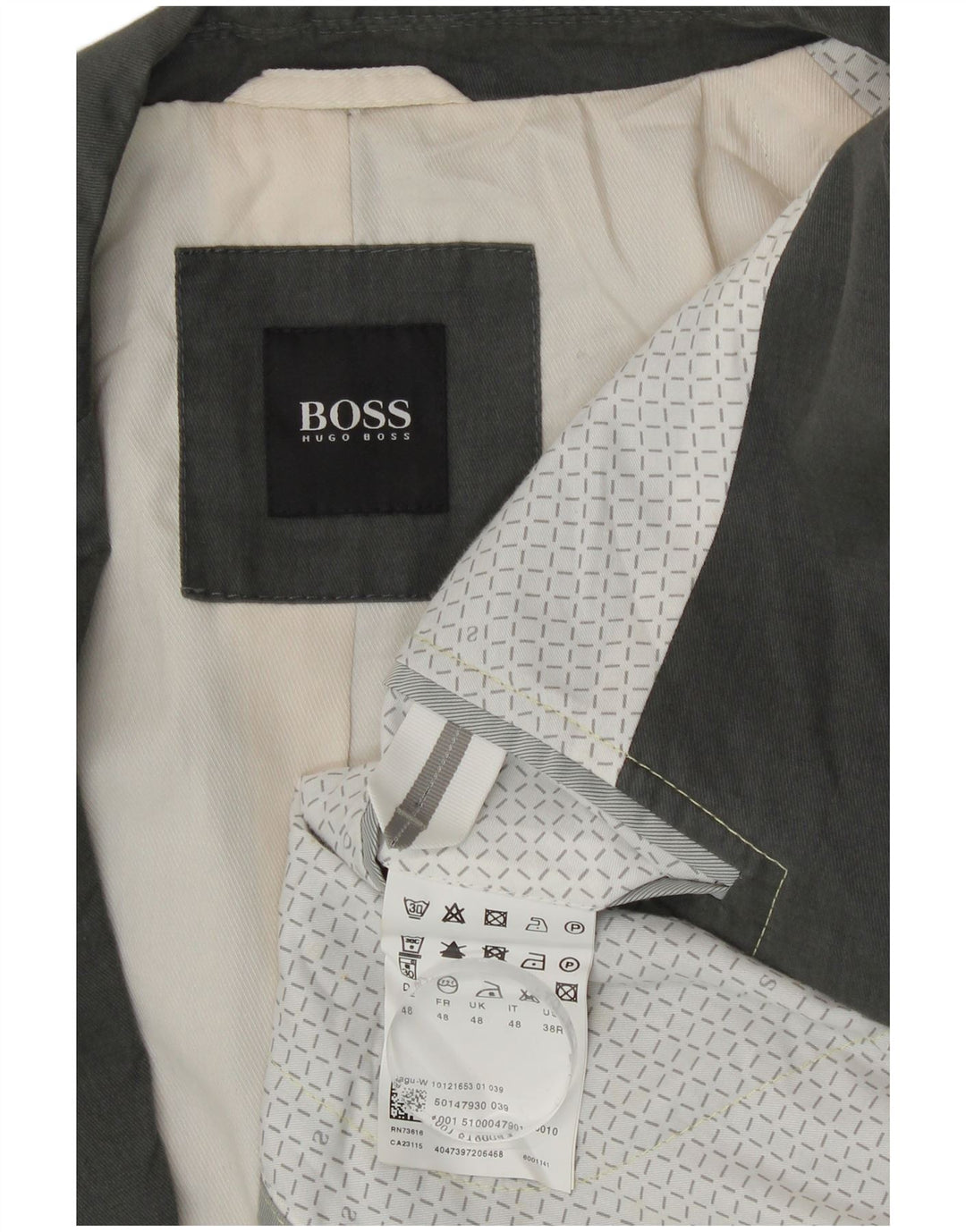 Hugo Boss Chaqueta tipo blazer de 2 botones para hombre EU 48 Algodón gris medio