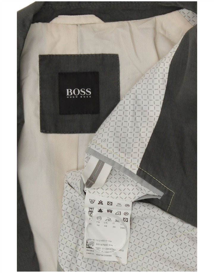 Hugo Boss Chaqueta tipo blazer de 2 botones para hombre EU 48 Algodón gris medio