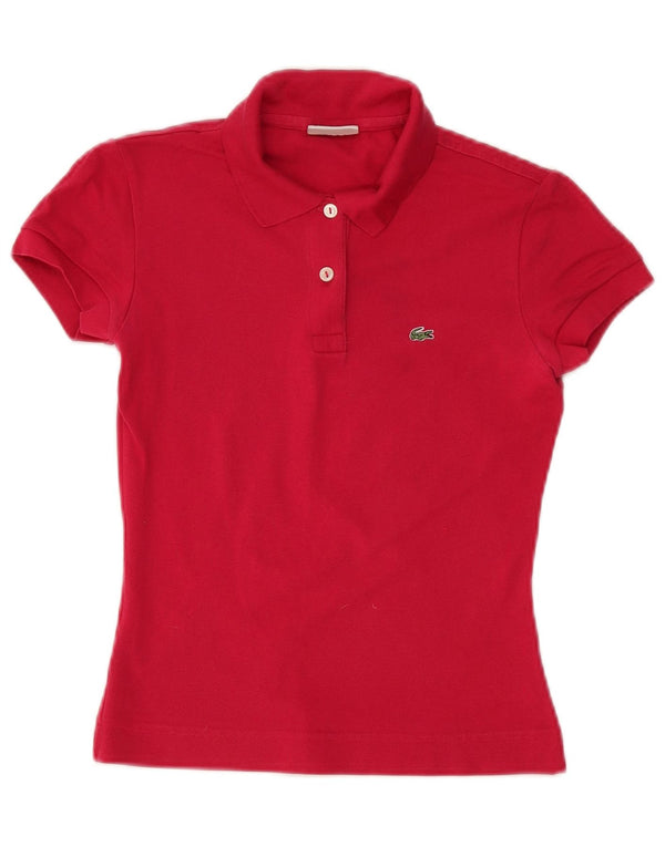 Polo Lacoste para mujer talla 36 pequeño algodón rojo