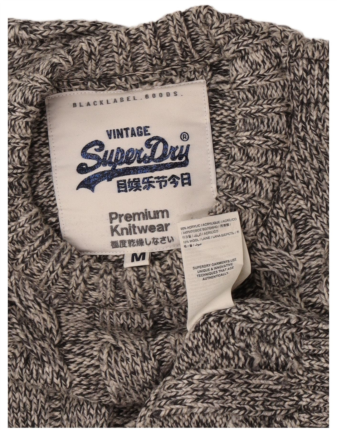 Superdry Jersey De Cuello Redondo Para Hombre Acrílico Moteado Gris Medio