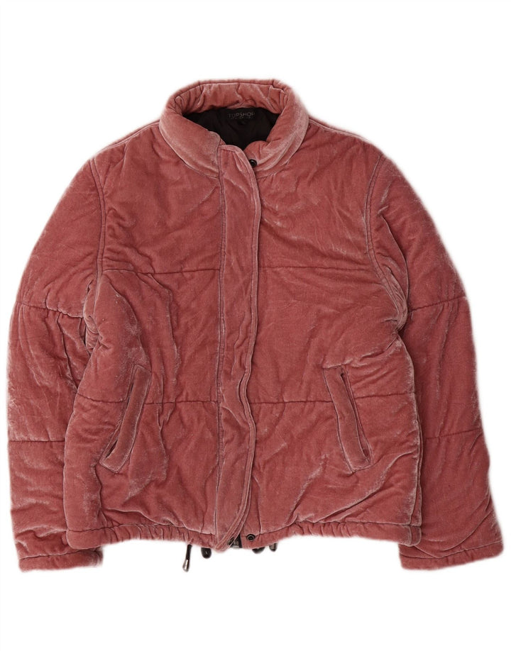 Topshop Chaqueta acolchada de terciopelo para mujer UK 40 Poliéster rosa medio
