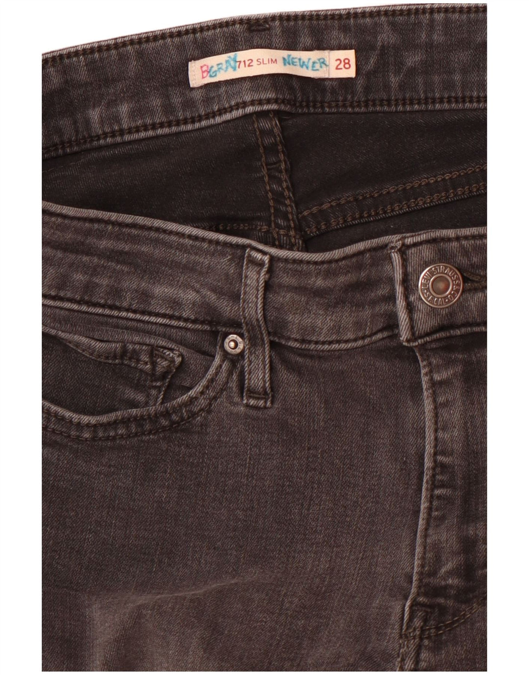Vaqueros Levi's 712 Slim para mujer W28 L30 Gris