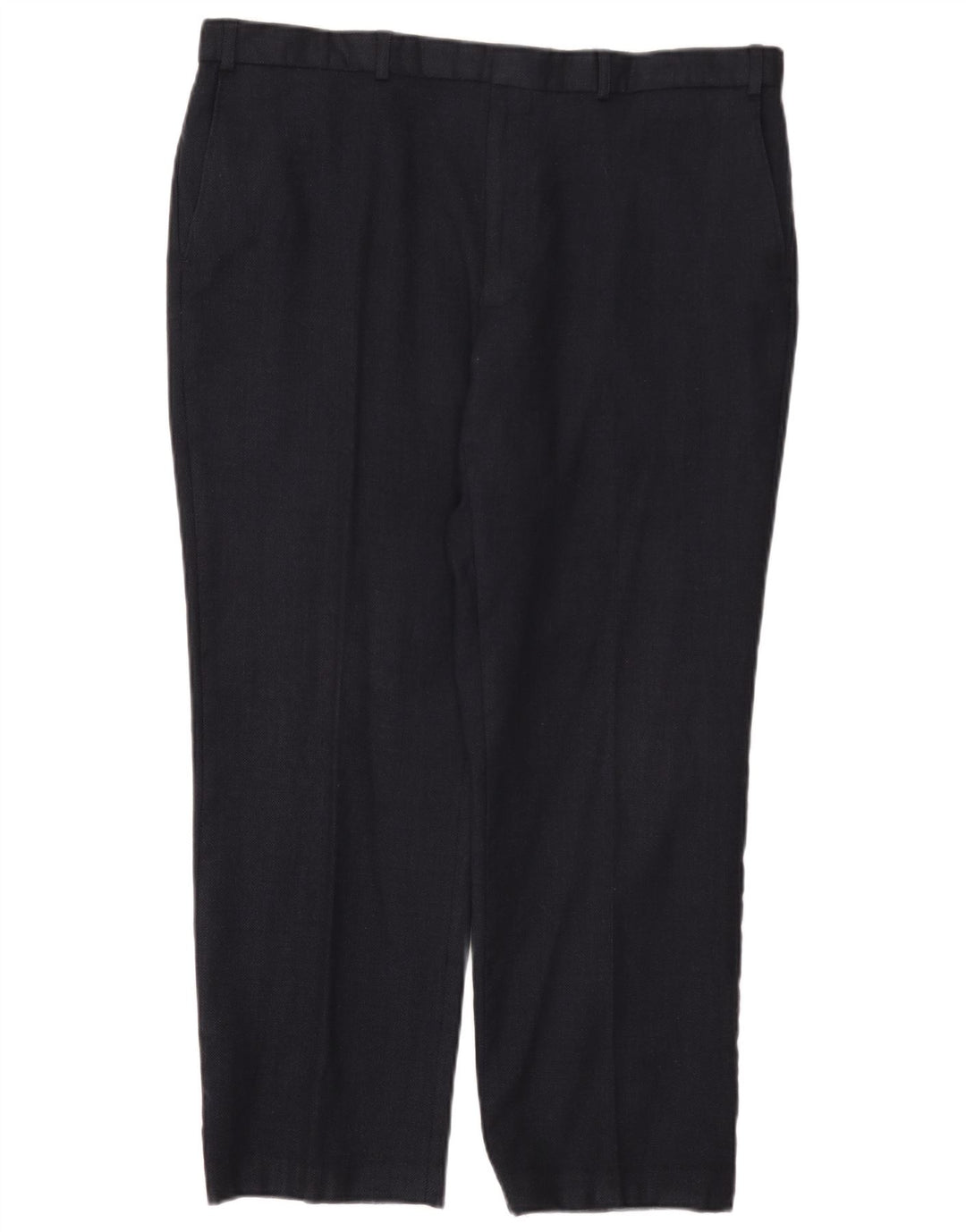Marks & Spencer Pantalón de traje recto para hombre W40 L29 Lana azul marino