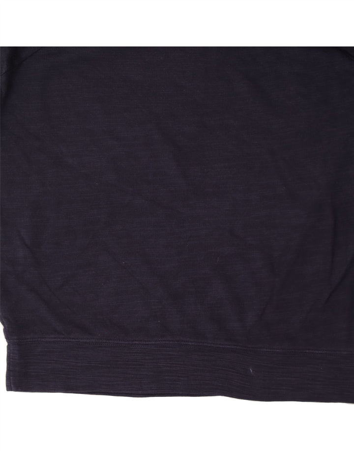 J. CREW Womens Oversized Sweatshirt Jumper UK 14 Medium Navy Blue Cotton Vintage J. Crew and Second-Hand J. Crew from Messina Hembry 