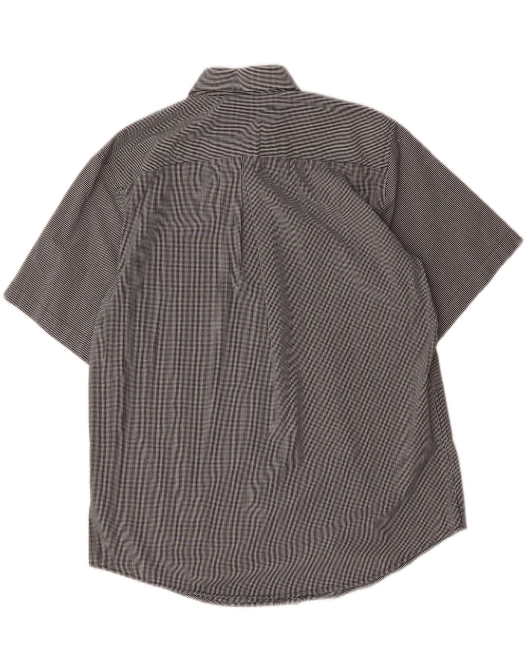 DOCKERS Mens Short Sleeve Shirt Size 16 1/2 Large Grey Check Cotton Vintage Dockers and Second-Hand Dockers from Messina Hembry 
