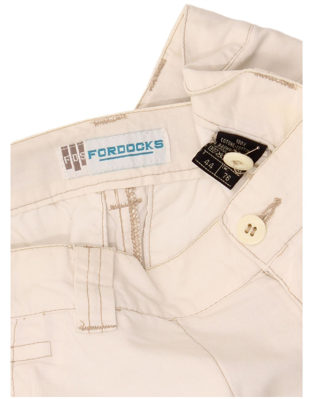 Fordocks Bermudas cargo para mujer IT 44 Medium W30 Algodón blanco roto