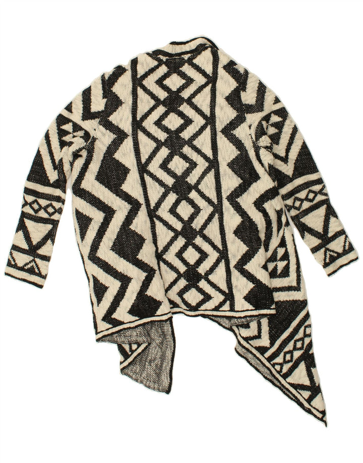 OASIS Womens Oversized Cardigan Sweater UK 10 Small Grey Geometric Acrylic Vintage Oasis and Second-Hand Oasis from Messina Hembry 