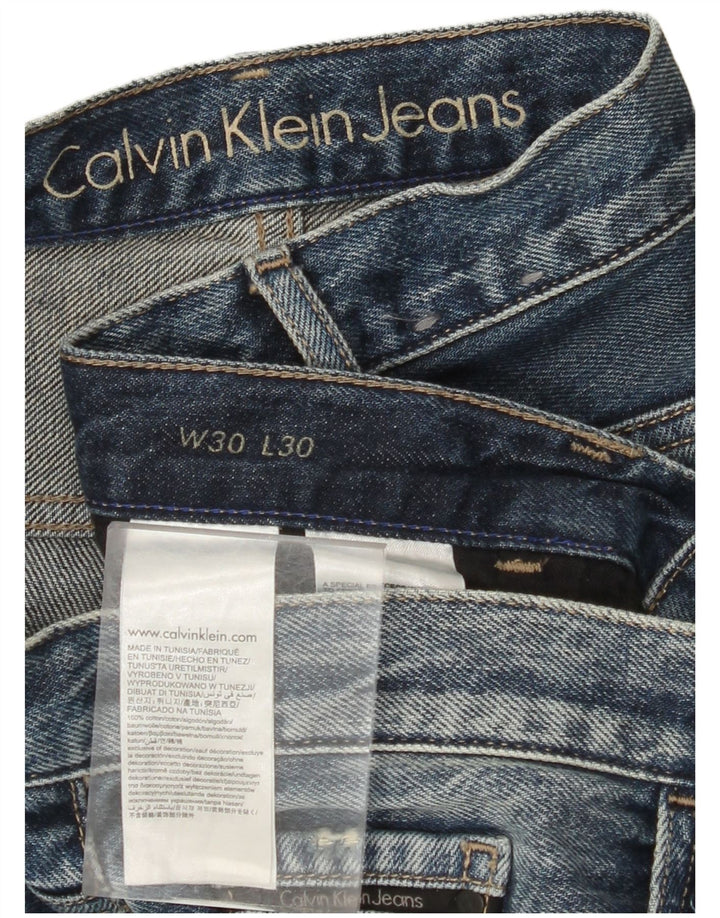 CALVIN KLEIN Vaqueros rectos desgastados Boyfriend para hombre W30 L30 Algodón azul