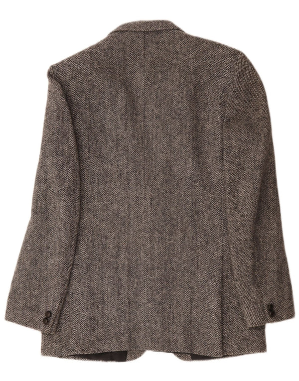 Harris Tweed - Chaqueta tipo blazer con 2 botones para hombre, talla 40, lana gris grande