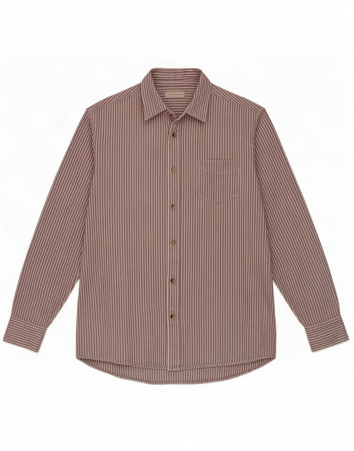 Camisa Wrangler Hombre Algodón Rayas Rojas Medianas