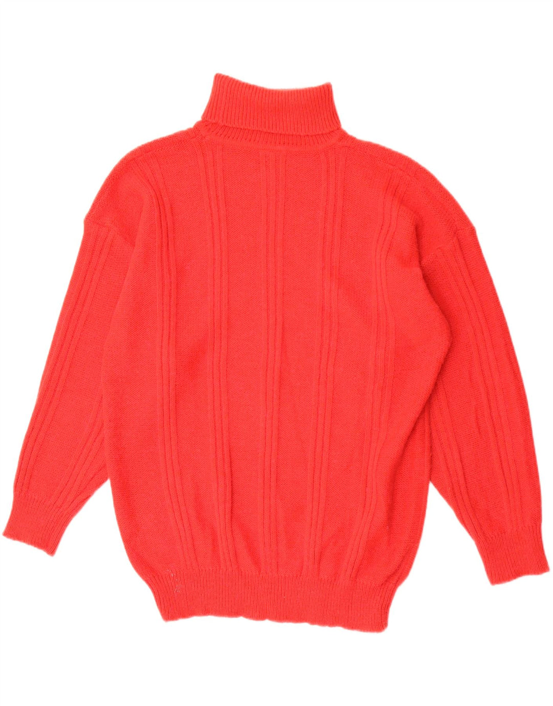 Vintage hombres rollo cuello jersey suéter XL rojo acrílico