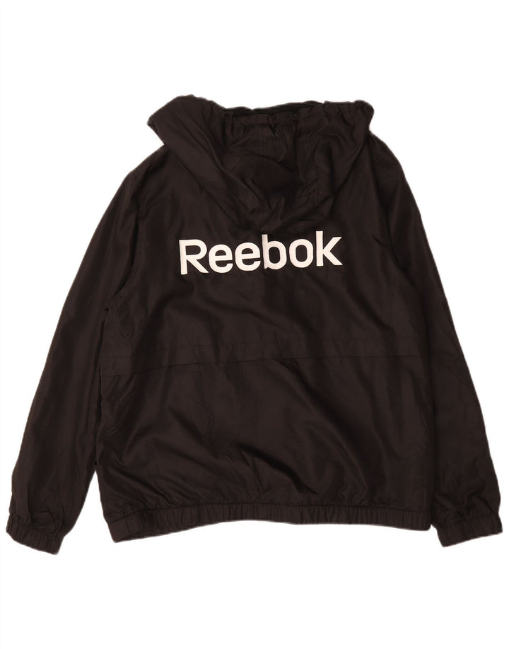 Reebok Chaqueta bomber con capucha para hombre UK 40 Large Poliéster negro
