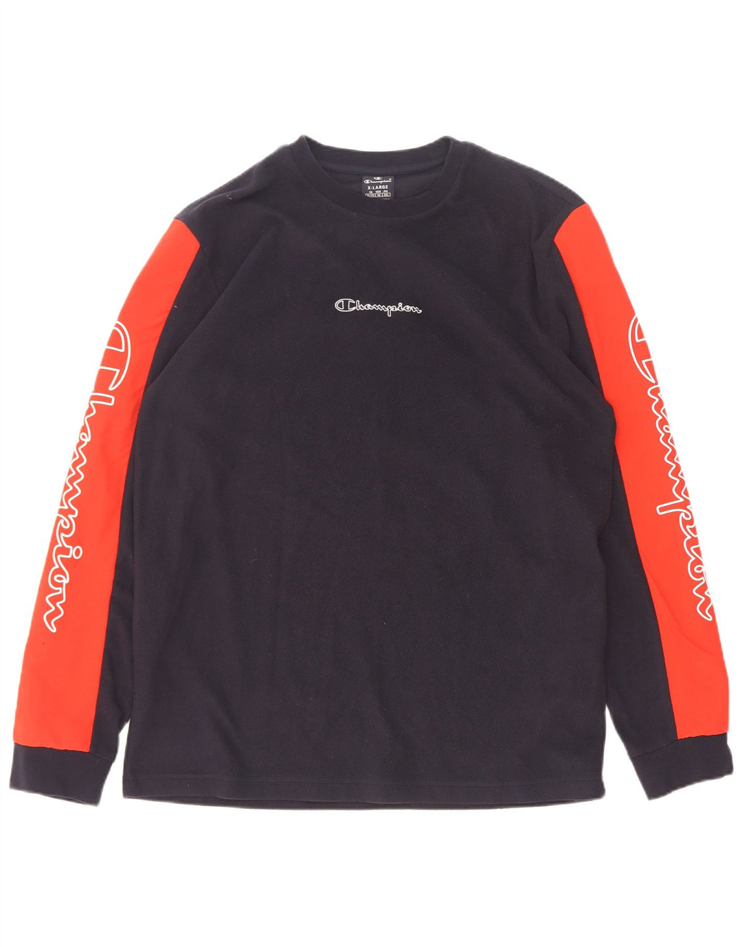 Champion Jersey de forro polar gráfico para hombre XL Azul marino Colorblock Poliéster