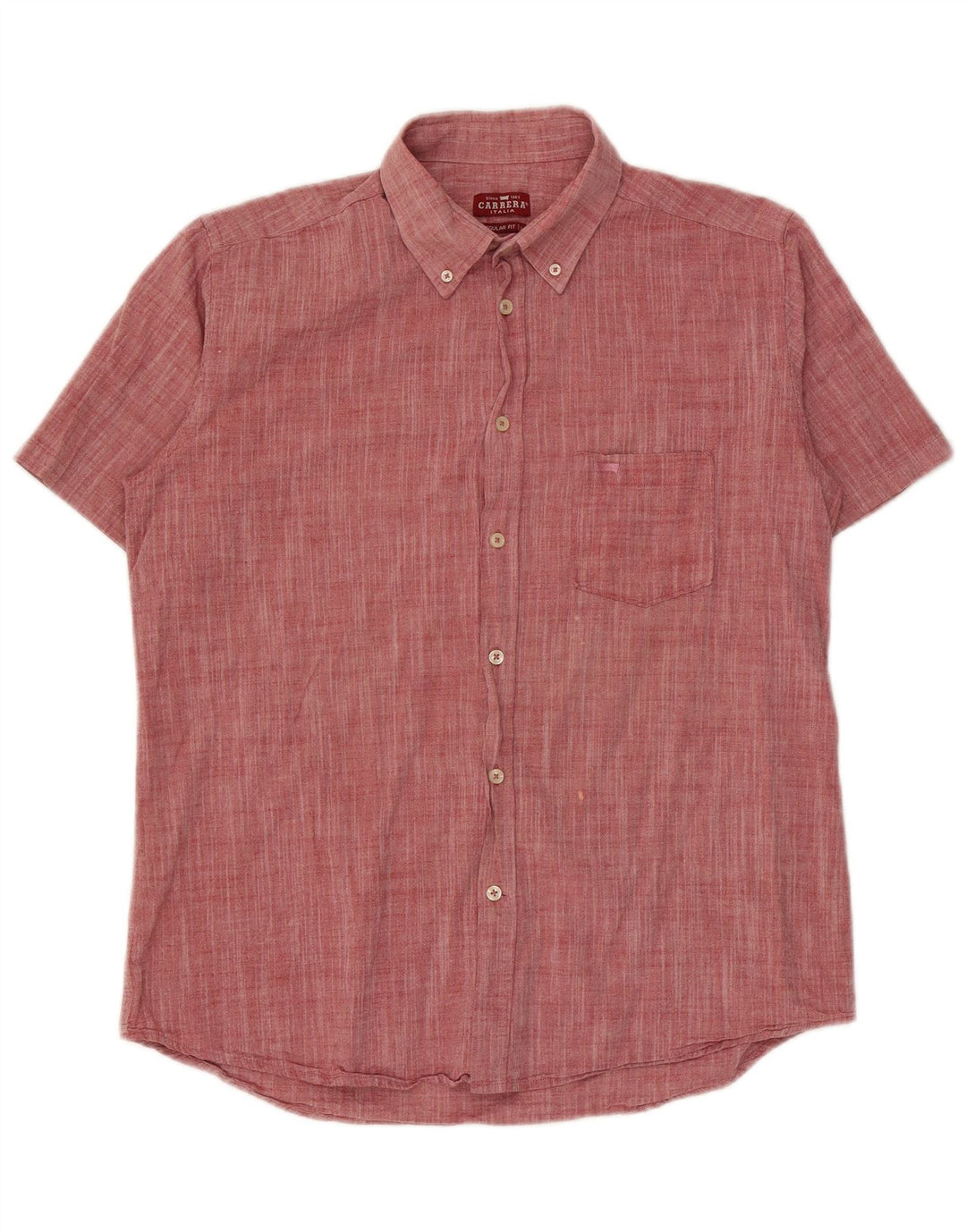 Carrera Camisa de manga corta para hombre de corte regular, talla grande, color rojo
