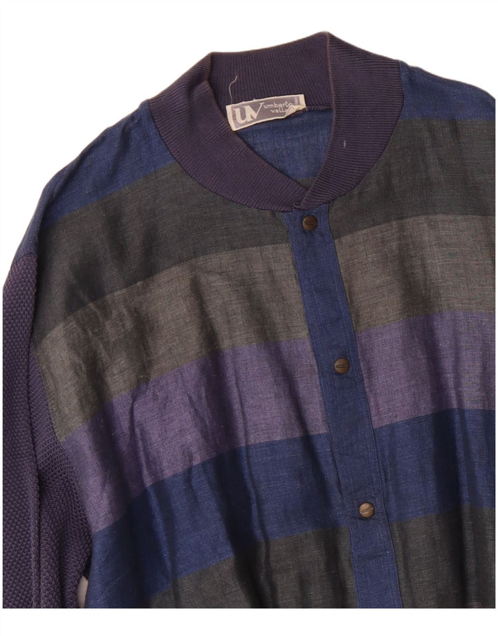 Umberto Vallati Chaqueta Bomber para Hombre UK 38 Mediana Rayas Multicolores