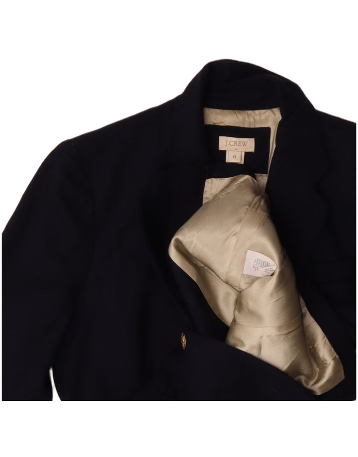 J. CREW Chaqueta tipo blazer de 2 botones para mujer US 0 XS Lana azul marino