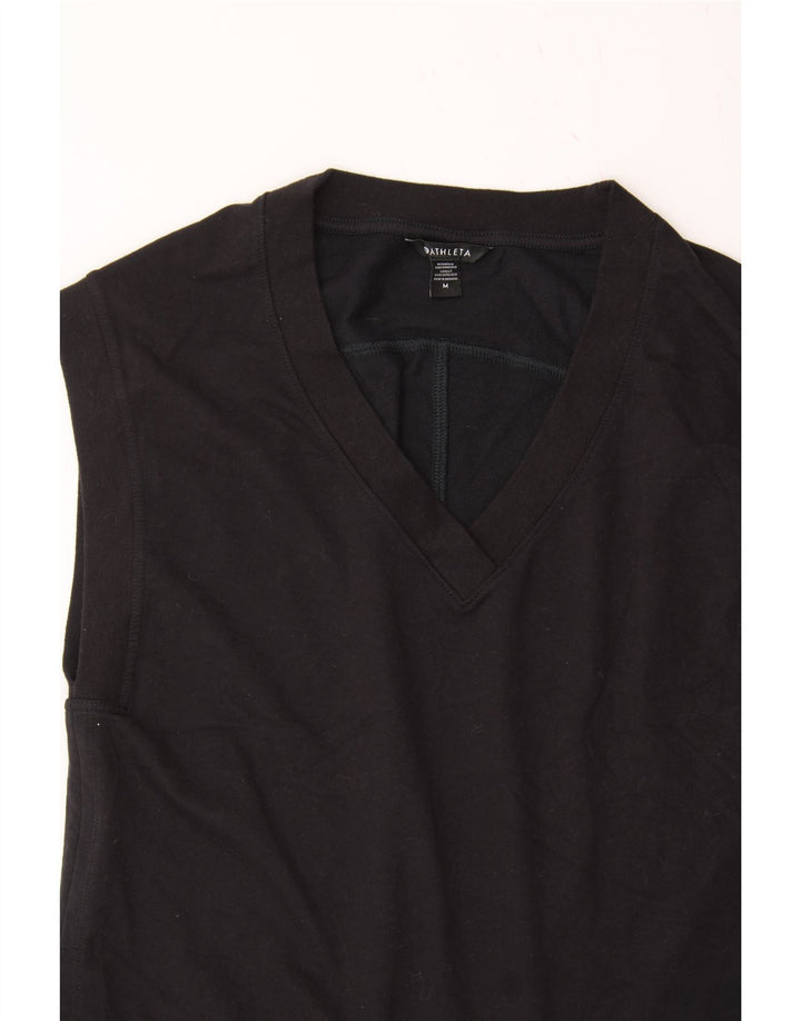 ATHLETA Womens Sleeveless Sweatshirt Jumper UK 14 Medium Black Cotton Vintage Athleta and Second-Hand Athleta from Messina Hembry 