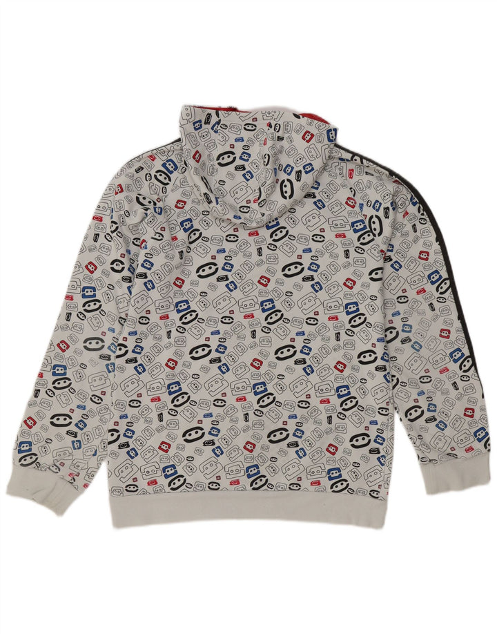Adidas - Sudadera con capucha para niños, diseño abstracto, 15-16 años, color blanco geométrico