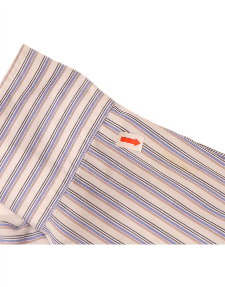 Camisa LACOSTE para hombre talla 40 algodón a rayas azul medio