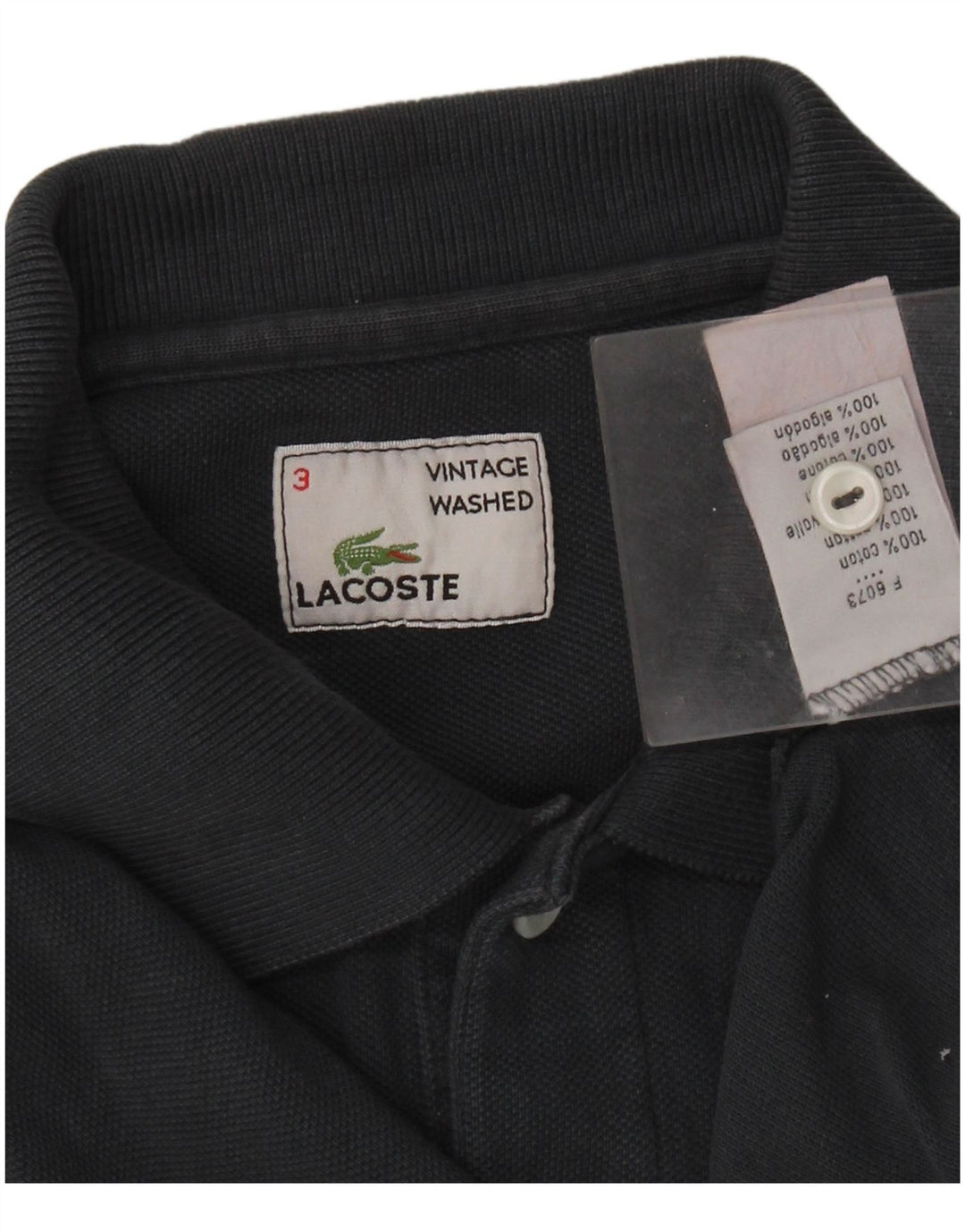 LACOSTE Polo para hombre talla 3 pequeño algodón azul marino
