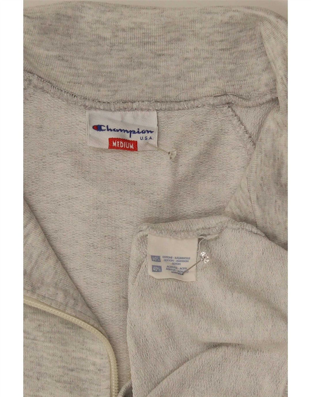 Champion Sudadera Con Gráfico Y Cuello Con Cremallera Jumper Gris Medio Colorblock