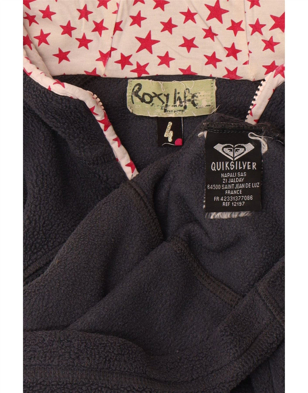 Quiksilver Chaqueta polar con capucha Roxy para mujer US 4 Small Azul marino Poliéster