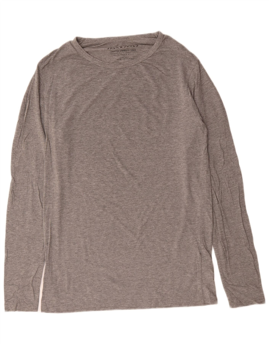 Jack & Jones Hombre Top Manga Larga Grande Gris Algodón