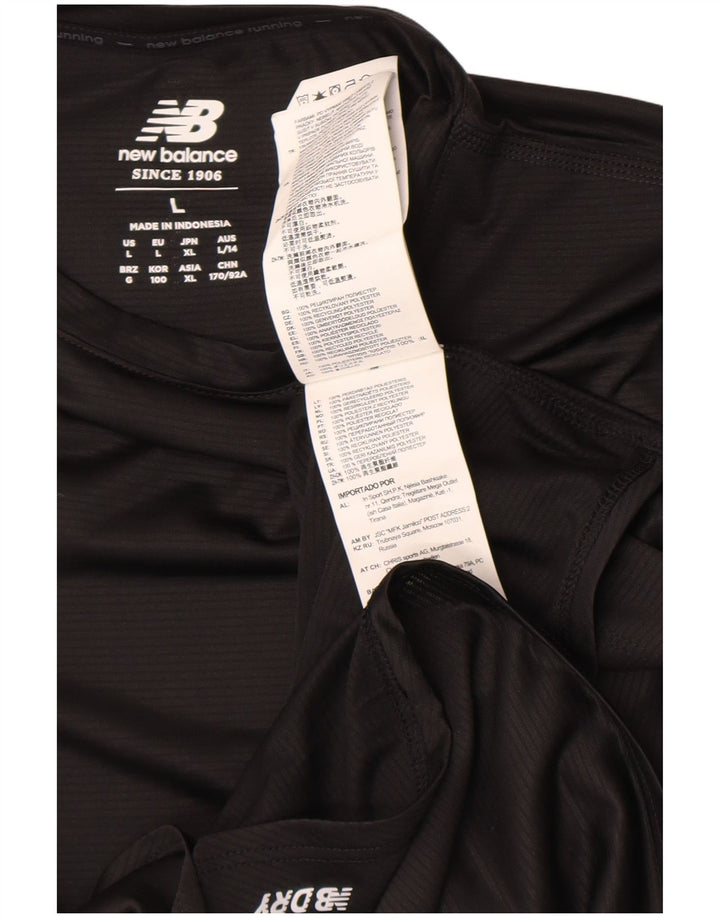 New Balance Mujer Top Manga Larga UK 46 Grande Poliéster Negro
