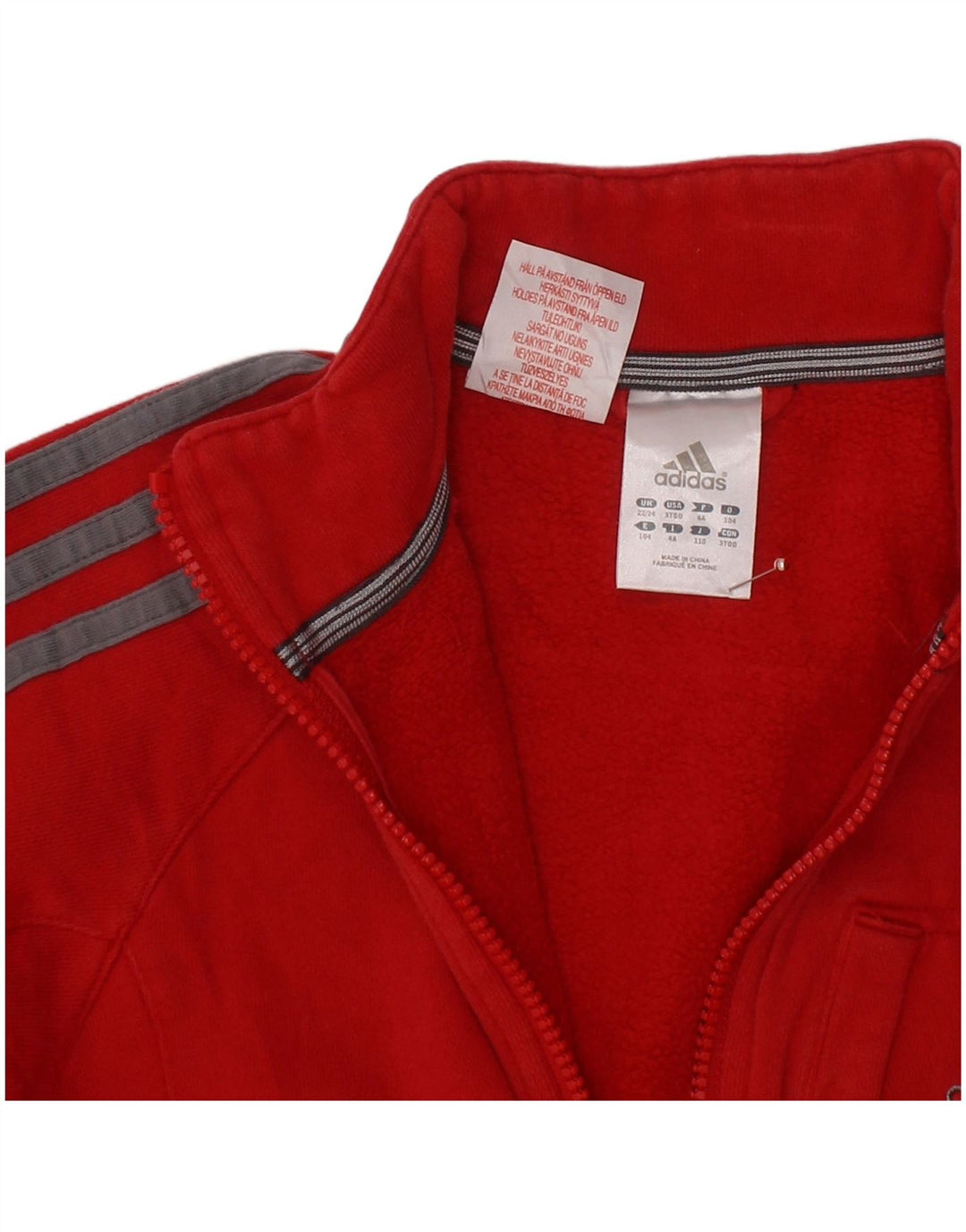 ADIDAS Chaqueta de chándal para niño 3-4 años Rojo Algodón