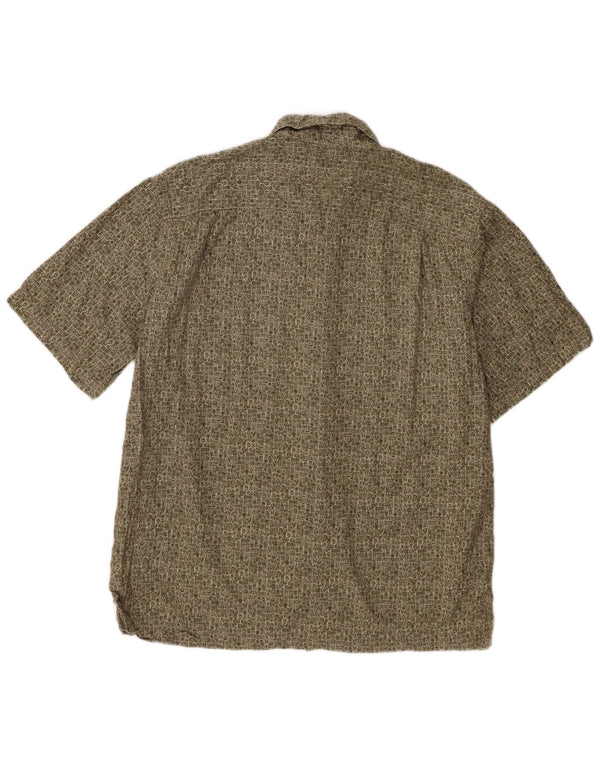 L.L.Bean Camisa de manga corta para hombre Algodón geométrico caqui medio