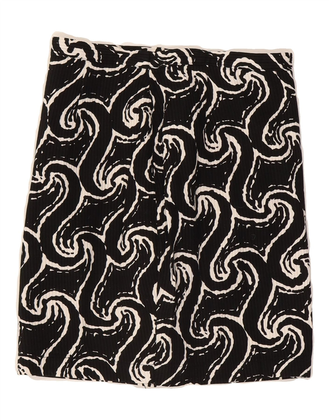 VINTAGE Womens Abstract Pattern Mini Skirt W24 XS  Black Retro Vintage Vintage and Second-Hand Vintage from Messina Hembry 