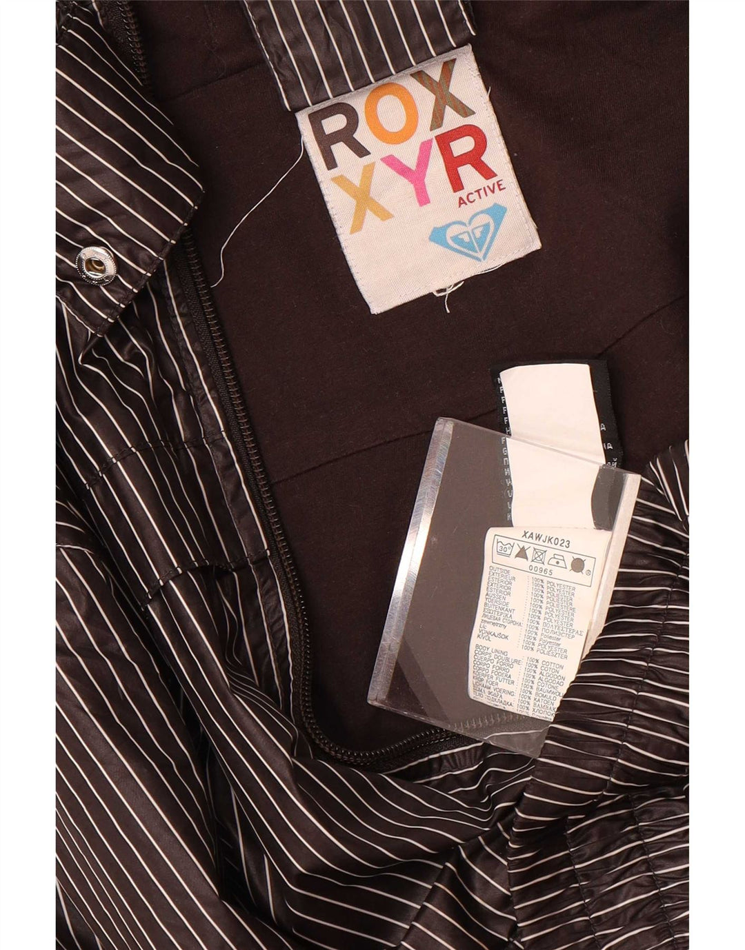 Roxy Chaqueta de chándal con capucha para mujer UK 40 XL Poliéster gris a rayas