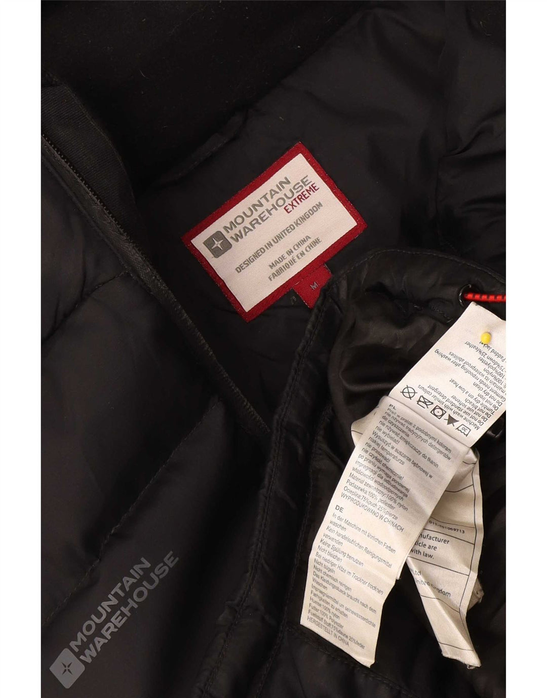 Chaqueta acolchada con capucha para hombre Mountain Warehouse UK 38 Medium Nylon negro