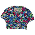 Vintage mujer crop camisa blusa IT 42 medio multicolor floral