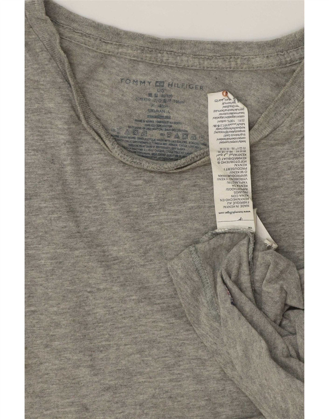 Tommy Hilfiger - Camiseta para hombre, talla grande, algodón gris