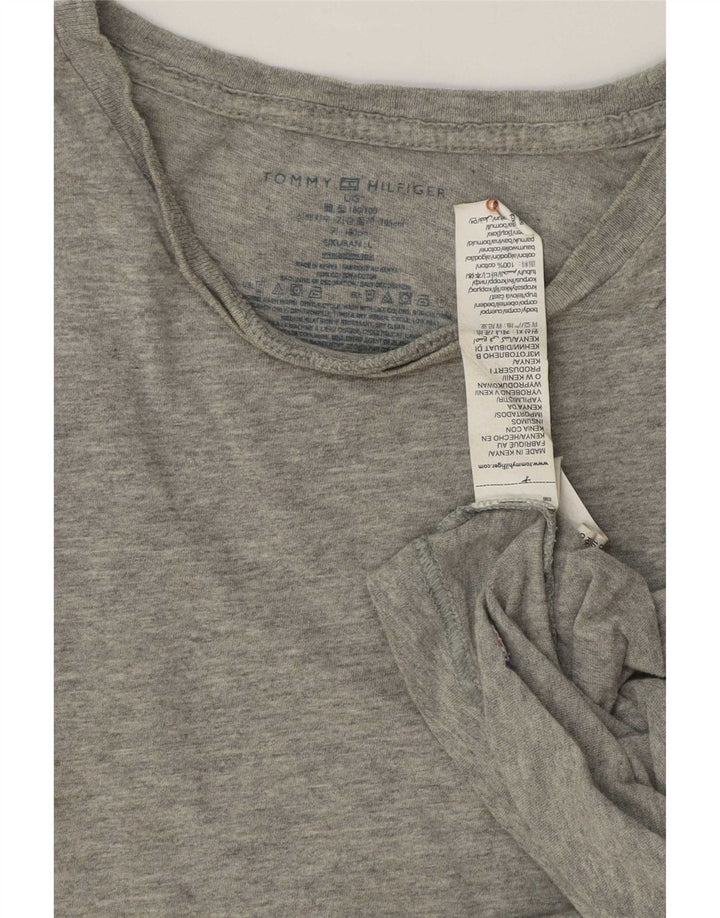 Tommy Hilfiger - Camiseta para hombre, talla grande, algodón gris