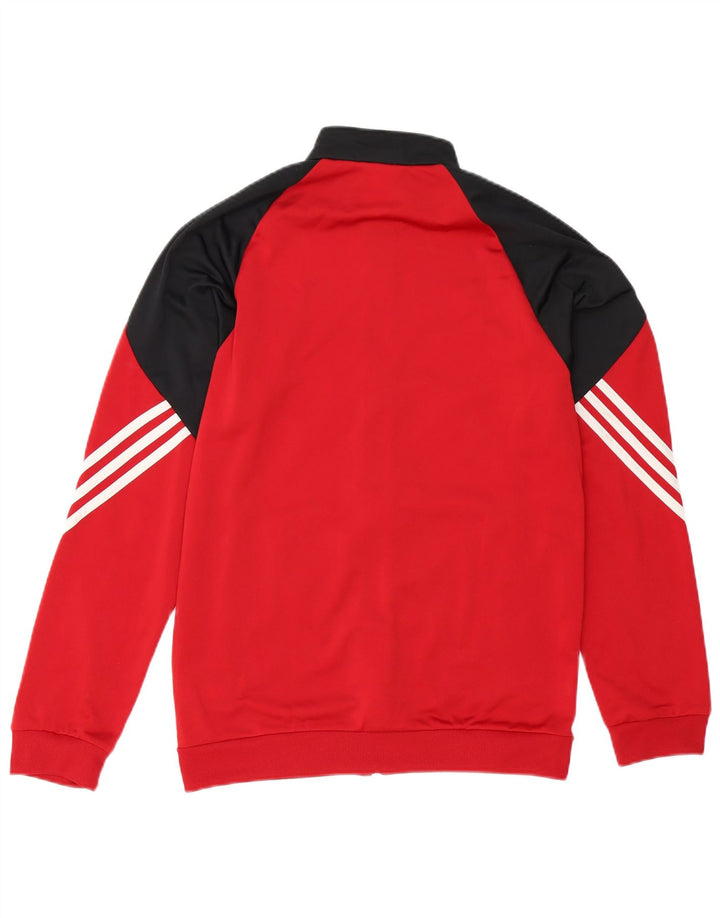 Adidas Hombre Chándal Top Chaqueta Pequeña Rojo Colorblock Poliéster