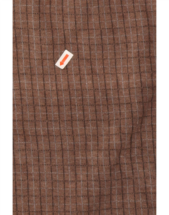 Izod Hombre Sudadera Con Cremallera Y Cuello Jersey De Algodón A Cuadros Marrón Medio