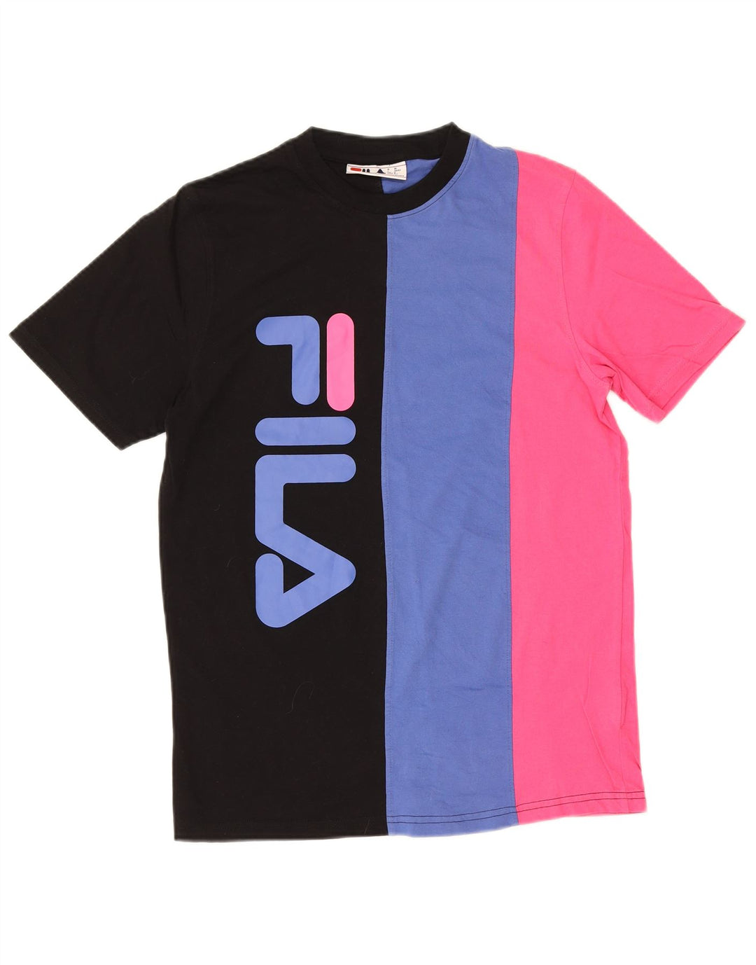 Fila Camiseta gráfica para hombre Top pequeño de algodón con bloques de color multicolor