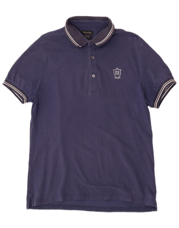 Massimo Dutti Polo Manga Corta Regular Fit Hombre Azul Marino Grande