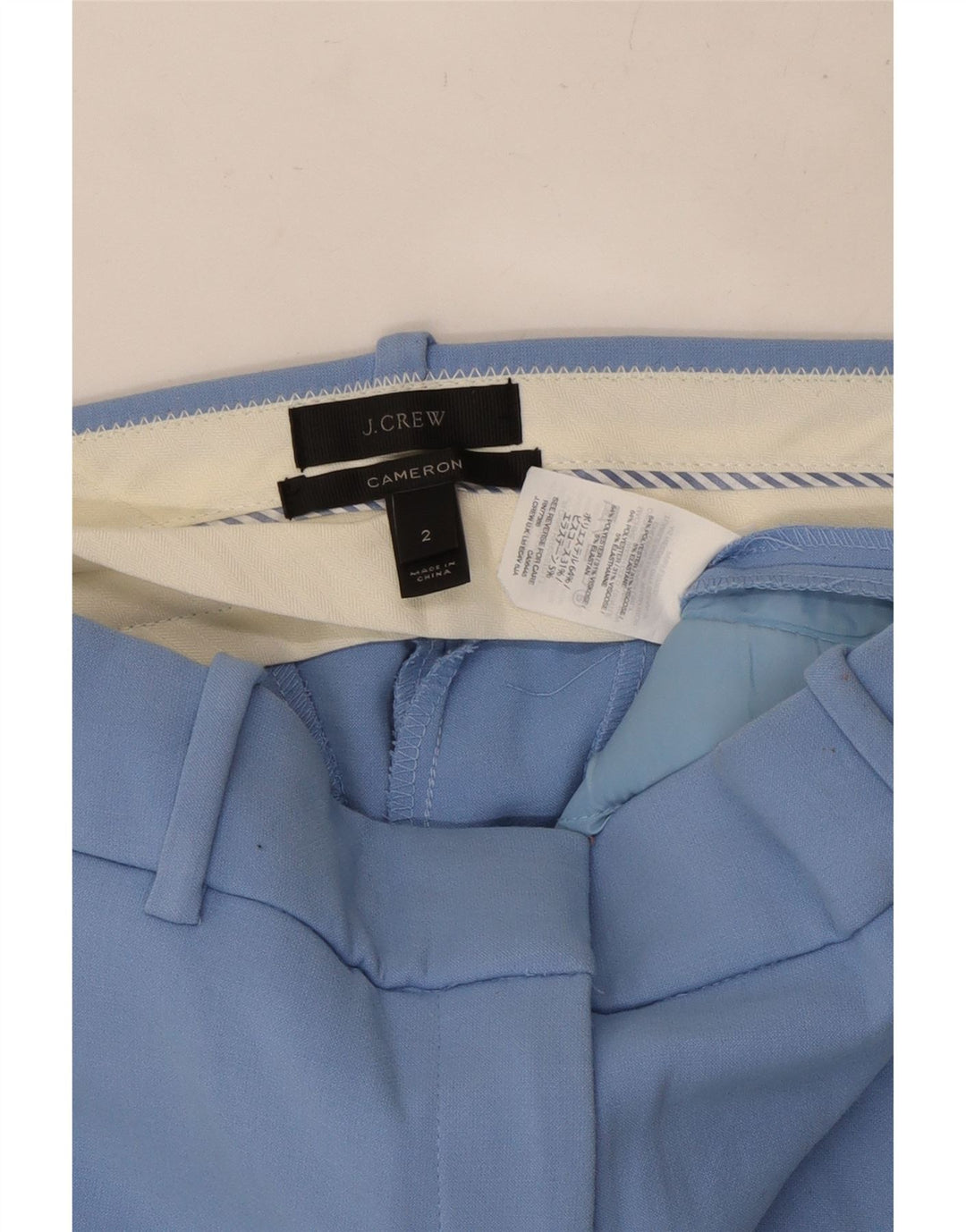 J. CREW Cameron Slim Chino Pantalones para mujer US 2 XS W25 L25 Poliéster azul