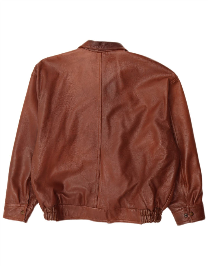 Vintage hombres chaqueta de cuero Reino Unido 40 marrón grande
