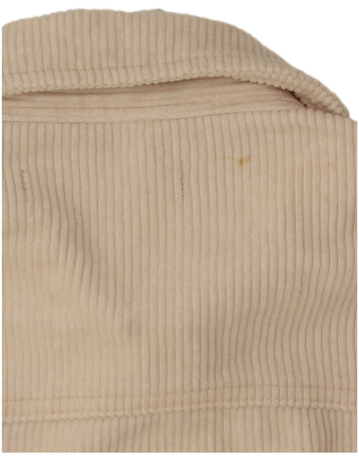Zara Mujer Chaqueta De Pana Extragrande UK 10 Small Off White Cotton