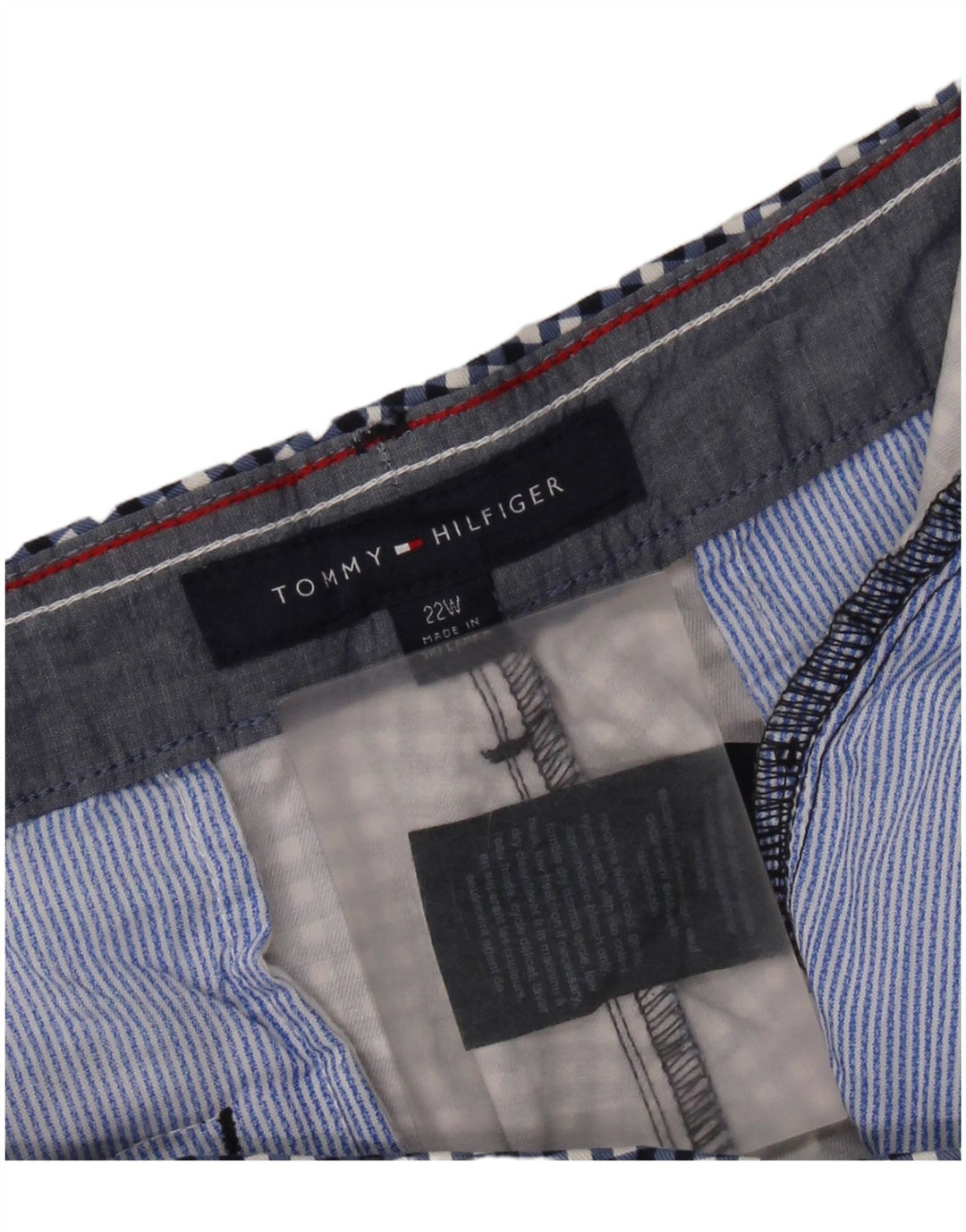 TOMMY HILFIGER Pantalones cortos para hombre US 22 3XL W46 L27 Azul marino Gingham