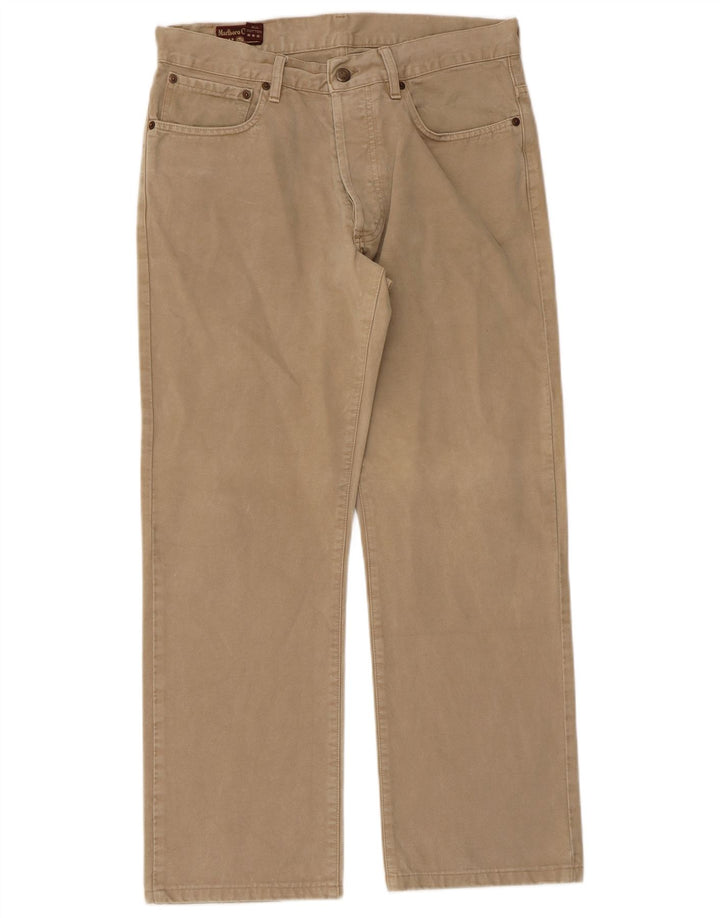 MARLBORO CLASSICS Pantalones casuales rectos para hombre W33 L28 Algodón beige