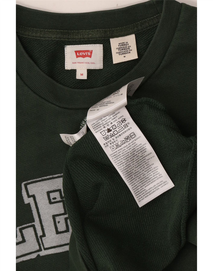 Levi's Hombre Sudadera Gráfica Jumper Algodón Verde Medio