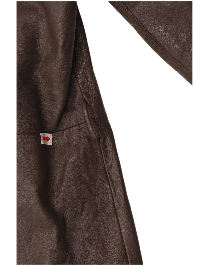 Vintage hombres chaqueta de cuero militar IT 56 3XL cuero gris