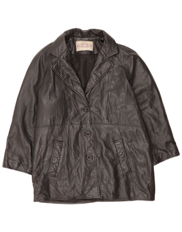 Mary Anne Chaqueta de cuero para mujer UK 40 XL Negro