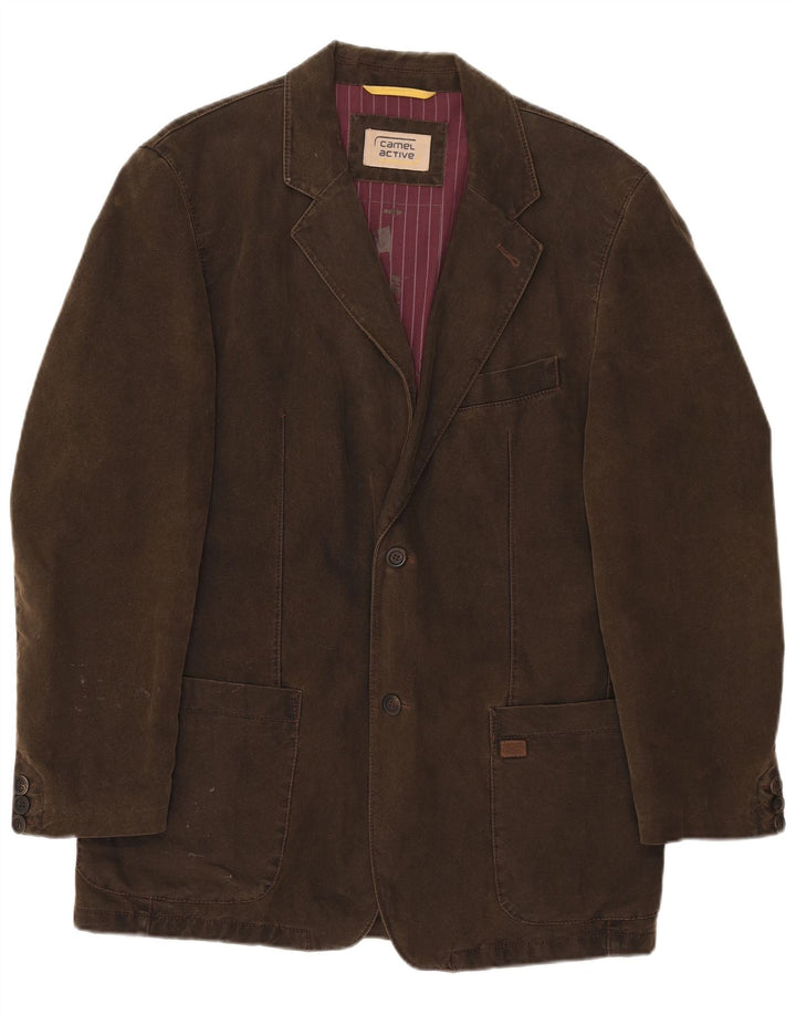 Camel Active Chaqueta tipo blazer con 2 botones para hombre IT 50 Grande Algodón marrón