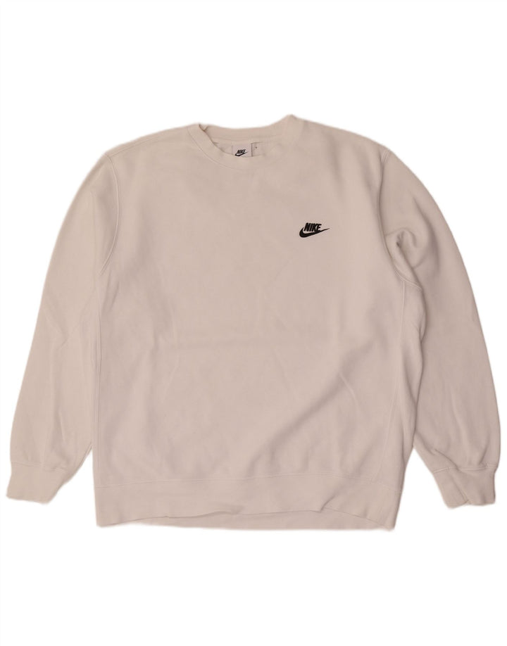 Nike Hombre Sudadera Jumper Grande Blanco Algodón